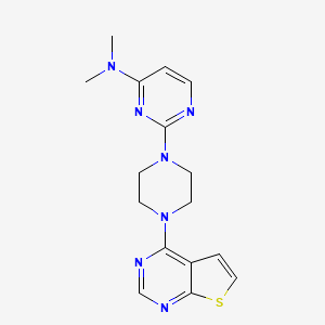 N,N-dimethyl-2-(4-{thieno[2,3-d]pyrimidin-4-yl}piperazin-1-yl)pyrimidin-4-amine