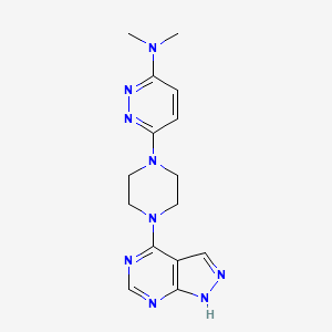 N,N-dimethyl-6-(4-{1H-pyrazolo[3,4-d]pyrimidin-4-yl}piperazin-1-yl)pyridazin-3-amine