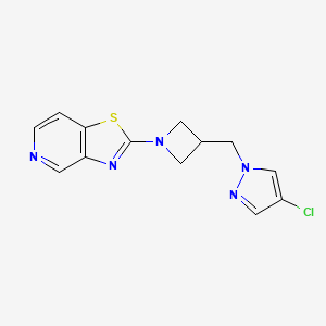 4-chloro-1-[(1-{[1,3]thiazolo[4,5-c]pyridin-2-yl}azetidin-3-yl)methyl]-1H-pyrazole