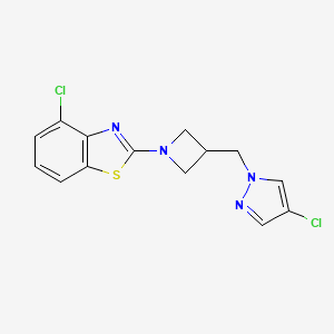 4-chloro-2-{3-[(4-chloro-1H-pyrazol-1-yl)methyl]azetidin-1-yl}-1,3-benzothiazole