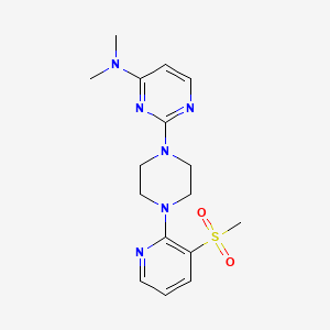 molecular formula C16H22N6O2S B12265572 2-[4-(3-methanesulfonylpyridin-2-yl)piperazin-1-yl]-N,N-dimethylpyrimidin-4-amine 