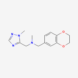 molecular formula C14H18N4O2 B12265576 [(2,3-dihydro-1,4-benzodioxin-6-yl)methyl](methyl)[(1-methyl-1H-1,2,4-triazol-5-yl)methyl]amine 