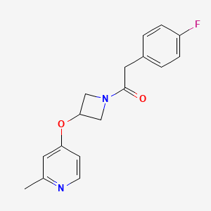 molecular formula C17H17FN2O2 B12265578 2-(4-Fluorophenyl)-1-{3-[(2-methylpyridin-4-yl)oxy]azetidin-1-yl}ethan-1-one 