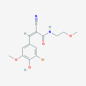 molecular formula C14H15BrN2O4 B1226560 (Z)-3-(3-溴-4-羟基-5-甲氧基苯基)-2-氰基-N-(2-甲氧基乙基)丙-2-烯酰胺 