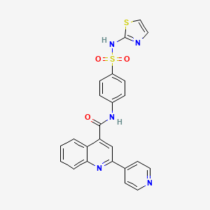molecular formula C24H17N5O3S2 B1226561 2-吡啶-4-基-N-[4-(2-噻唑基磺酰基)苯基]-4-喹啉甲酰胺 