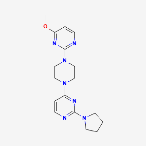 molecular formula C17H23N7O B12265614 4-[4-(4-Methoxypyrimidin-2-yl)piperazin-1-yl]-2-(pyrrolidin-1-yl)pyrimidine 