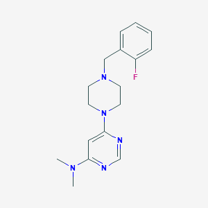 molecular formula C17H22FN5 B12265636 6-{4-[(2-fluorophenyl)methyl]piperazin-1-yl}-N,N-dimethylpyrimidin-4-amine 