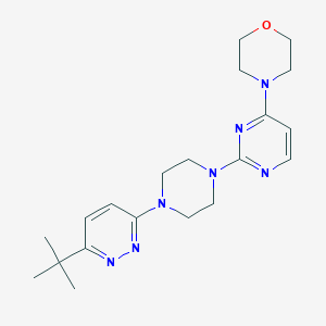 molecular formula C20H29N7O B12265647 4-{2-[4-(6-Tert-butylpyridazin-3-yl)piperazin-1-yl]pyrimidin-4-yl}morpholine 