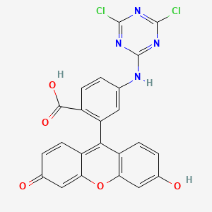 molecular formula C23H12Cl2N4O5 B1226565 4-(4,6-dichloro-1,3,5-triazin-2-ylamino)-2-(6-hydroxy-3-oxo-3H-xanthen-9-yl)benzoic acid 