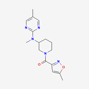 N,5-dimethyl-N-[1-(5-methyl-1,2-oxazole-3-carbonyl)piperidin-3-yl]pyrimidin-2-amine