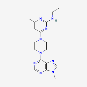 molecular formula C17H23N9 B12265678 N-ethyl-4-methyl-6-[4-(9-methyl-9H-purin-6-yl)piperazin-1-yl]pyrimidin-2-amine 