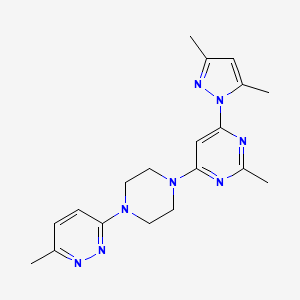 molecular formula C19H24N8 B12265683 4-(3,5-dimethyl-1H-pyrazol-1-yl)-2-methyl-6-[4-(6-methylpyridazin-3-yl)piperazin-1-yl]pyrimidine 