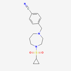 molecular formula C16H21N3O2S B12265684 4-{[4-(Cyclopropanesulfonyl)-1,4-diazepan-1-yl]methyl}benzonitrile 