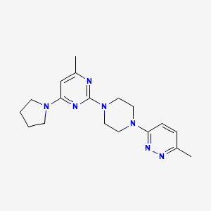 4-Methyl-2-[4-(6-methylpyridazin-3-yl)piperazin-1-yl]-6-(pyrrolidin-1-yl)pyrimidine