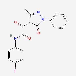N-(4-fluorophenyl)-2-(3-methyl-5-oxo-1-phenyl-4H-pyrazol-4-yl)-2-oxoacetamide