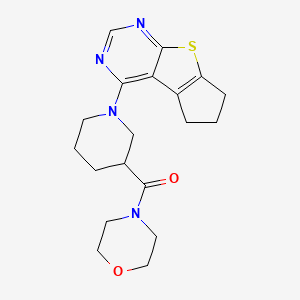 molecular formula C19H24N4O2S B12265711 12-[3-(Morpholine-4-carbonyl)piperidin-1-yl]-7-thia-9,11-diazatricyclo[6.4.0.0^{2,6}]dodeca-1(8),2(6),9,11-tetraene 