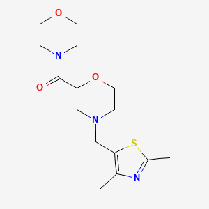 molecular formula C15H23N3O3S B12265755 4-[(2,4-Dimethyl-1,3-thiazol-5-yl)methyl]-2-(morpholine-4-carbonyl)morpholine 