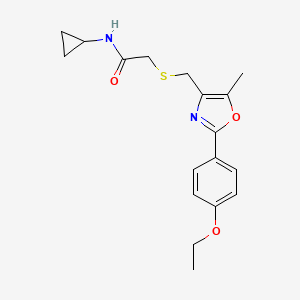 molecular formula C18H22N2O3S B1226576 N-cyclopropyl-2-[[2-(4-ethoxyphenyl)-5-methyl-4-oxazolyl]methylthio]acetamide 