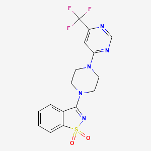 3-{4-[6-(Trifluoromethyl)pyrimidin-4-yl]piperazin-1-yl}-1lambda6,2-benzothiazole-1,1-dione