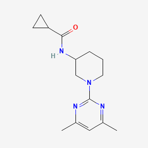 molecular formula C15H22N4O B12265794 N-[1-(4,6-dimethylpyrimidin-2-yl)piperidin-3-yl]cyclopropanecarboxamide 