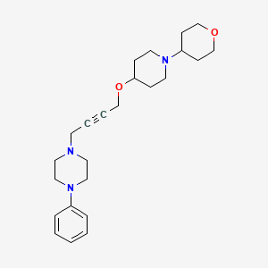 molecular formula C24H35N3O2 B12265830 1-(4-{[1-(Oxan-4-yl)piperidin-4-yl]oxy}but-2-yn-1-yl)-4-phenylpiperazine 