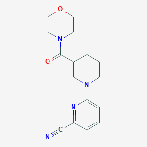 molecular formula C16H20N4O2 B12265840 6-[3-(Morpholine-4-carbonyl)piperidin-1-yl]pyridine-2-carbonitrile 