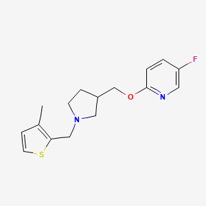 molecular formula C16H19FN2OS B12265881 5-Fluoro-2-({1-[(3-methylthiophen-2-yl)methyl]pyrrolidin-3-yl}methoxy)pyridine 