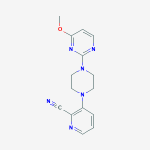 molecular formula C15H16N6O B12265886 3-[4-(4-Methoxypyrimidin-2-yl)piperazin-1-yl]pyridine-2-carbonitrile 