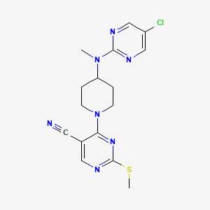 molecular formula C16H18ClN7S B12265973 4-{4-[(5-Chloropyrimidin-2-yl)(methyl)amino]piperidin-1-yl}-2-(methylsulfanyl)pyrimidine-5-carbonitrile 