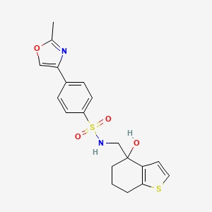 N-[(4-hydroxy-4,5,6,7-tetrahydro-1-benzothiophen-4-yl)methyl]-4-(2-methyl-1,3-oxazol-4-yl)benzene-1-sulfonamide