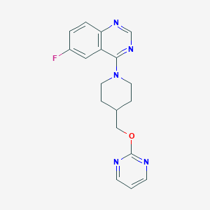 6-Fluoro-4-{4-[(pyrimidin-2-yloxy)methyl]piperidin-1-yl}quinazoline