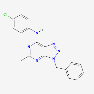molecular formula C18H15ClN6 B1226600 N-(4-氯苯基)-5-甲基-3-(苯甲基)-7-三唑并[4,5-d]嘧啶胺 