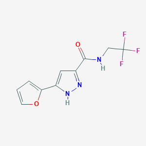 molecular formula C10H8F3N3O2 B12266047 5-(furan-2-yl)-N-(2,2,2-trifluoroethyl)-1H-pyrazole-3-carboxamide CAS No. 1239233-88-5