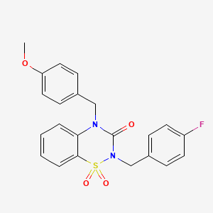 2-[(4-Fluorophenyl)methyl]-4-[(4-methoxyphenyl)methyl]-1,1-dioxo-1lambda6,2,4-benzothiadiazin-3-one