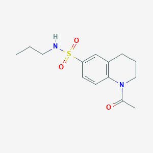 molecular formula C14H20N2O3S B1226605 1-acetyl-N-propyl-3,4-dihydro-2H-quinoline-6-sulfonamide 