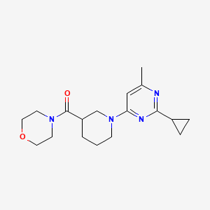 molecular formula C18H26N4O2 B12266052 4-[1-(2-Cyclopropyl-6-methylpyrimidin-4-yl)piperidine-3-carbonyl]morpholine 