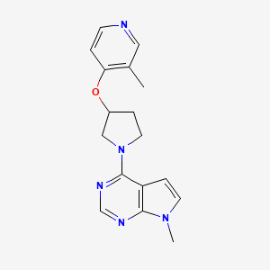 molecular formula C17H19N5O B12266056 3-methyl-4-[(1-{7-methyl-7H-pyrrolo[2,3-d]pyrimidin-4-yl}pyrrolidin-3-yl)oxy]pyridine 