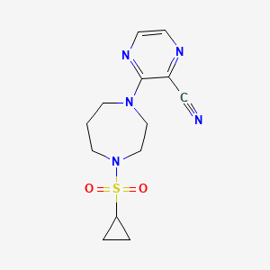 3-[4-(Cyclopropanesulfonyl)-1,4-diazepan-1-yl]pyrazine-2-carbonitrile