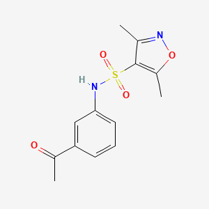 molecular formula C13H14N2O4S B1226607 N-(3-acetylphenyl)-3,5-dimethyl-4-isoxazolesulfonamide 