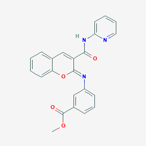 molecular formula C23H17N3O4 B12266073 methyl 3-{[(2Z)-3-(pyridin-2-ylcarbamoyl)-2H-chromen-2-ylidene]amino}benzoate 