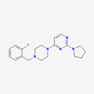 molecular formula C19H24FN5 B12266090 4-{4-[(2-Fluorophenyl)methyl]piperazin-1-yl}-2-(pyrrolidin-1-yl)pyrimidine 