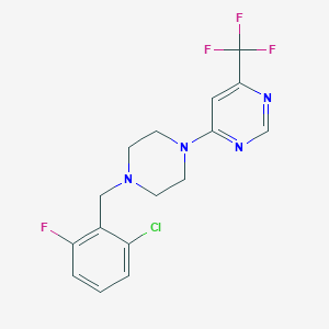 4-{4-[(2-Chloro-6-fluorophenyl)methyl]piperazin-1-yl}-6-(trifluoromethyl)pyrimidine