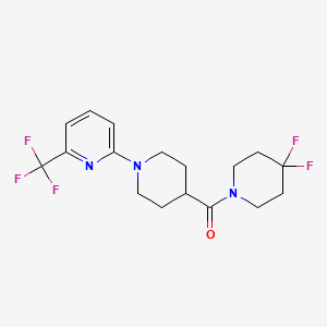 molecular formula C17H20F5N3O B12266109 2-[4-(4,4-Difluoropiperidine-1-carbonyl)piperidin-1-yl]-6-(trifluoromethyl)pyridine 