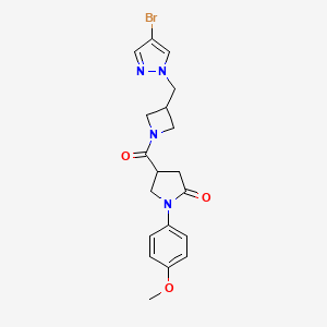 molecular formula C19H21BrN4O3 B12266127 4-{3-[(4-bromo-1H-pyrazol-1-yl)methyl]azetidine-1-carbonyl}-1-(4-methoxyphenyl)pyrrolidin-2-one 