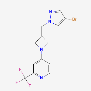 molecular formula C13H12BrF3N4 B12266134 4-{3-[(4-bromo-1H-pyrazol-1-yl)methyl]azetidin-1-yl}-2-(trifluoromethyl)pyridine 