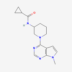 molecular formula C16H21N5O B12266168 N-(1-{7-methyl-7H-pyrrolo[2,3-d]pyrimidin-4-yl}piperidin-3-yl)cyclopropanecarboxamide 