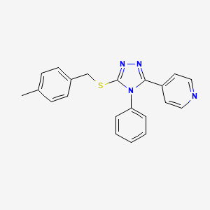 molecular formula C21H18N4S B12266171 4-(5-{[(4-methylphenyl)methyl]sulfanyl}-4-phenyl-4H-1,2,4-triazol-3-yl)pyridine 