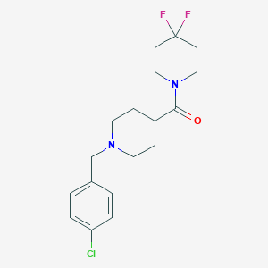 1-{1-[(4-Chlorophenyl)methyl]piperidine-4-carbonyl}-4,4-difluoropiperidine