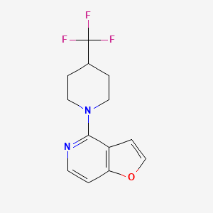 molecular formula C13H13F3N2O B12266177 1-{Furo[3,2-c]pyridin-4-yl}-4-(trifluoromethyl)piperidine 