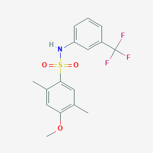 molecular formula C16H16F3NO3S B12266184 4-methoxy-2,5-dimethyl-N-[3-(trifluoromethyl)phenyl]benzene-1-sulfonamide 